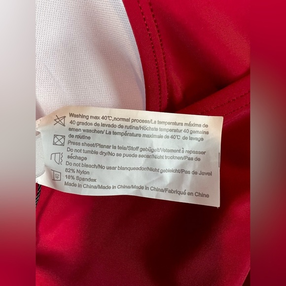 AI’Mage sz XL ruched tummy control v neck cross back one piece swimsuit wine red - Picture 7 of 7